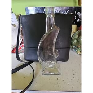 Vintage Glass Smiley Man In The Moon Bottle Decanter 10.5"